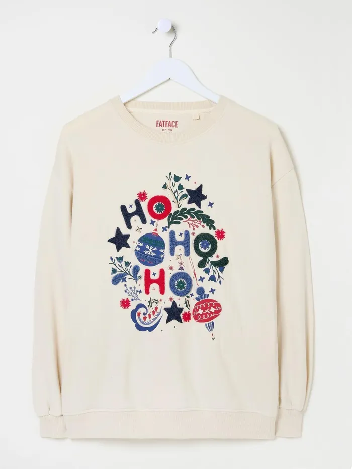 Women Sweatshirts and Hoodies Fat Face Ivory Christmas Graphic Crew Sweat Top Women Sweatshirts and Hoodies Fat Face Ivory Christmas Graphic Crew Sweat Top