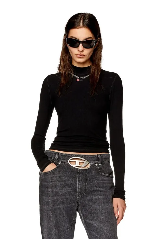Women TMokkyLsMicrodiv Black Diesel Tshirts And Tops Women TMokkyLsMicrodiv Black Diesel Tshirts And Tops