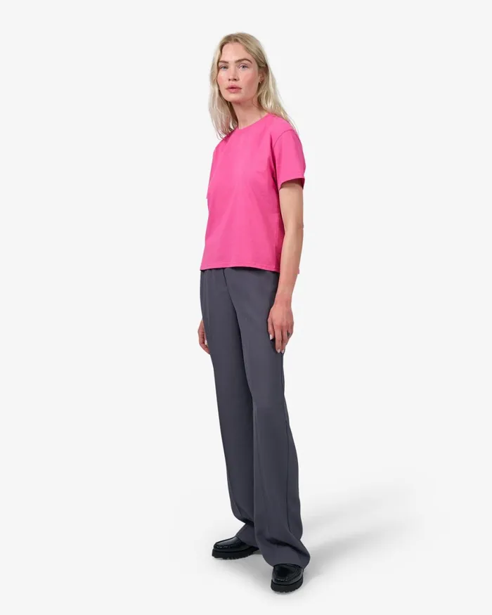 Women TShirts Colorful Standard Organic Boxy Crop Tee Petrol Blue