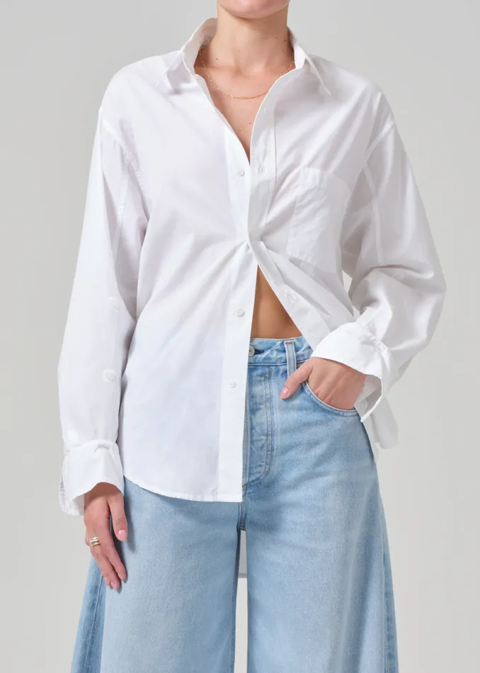 Women Tops Citizens Of Humanity Kayla Shirt In Optic White