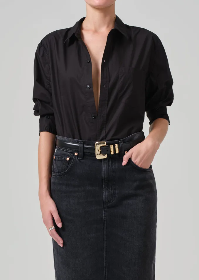Women Tops Citizens Of Humanity Kayla Shrunken Shirt In Black