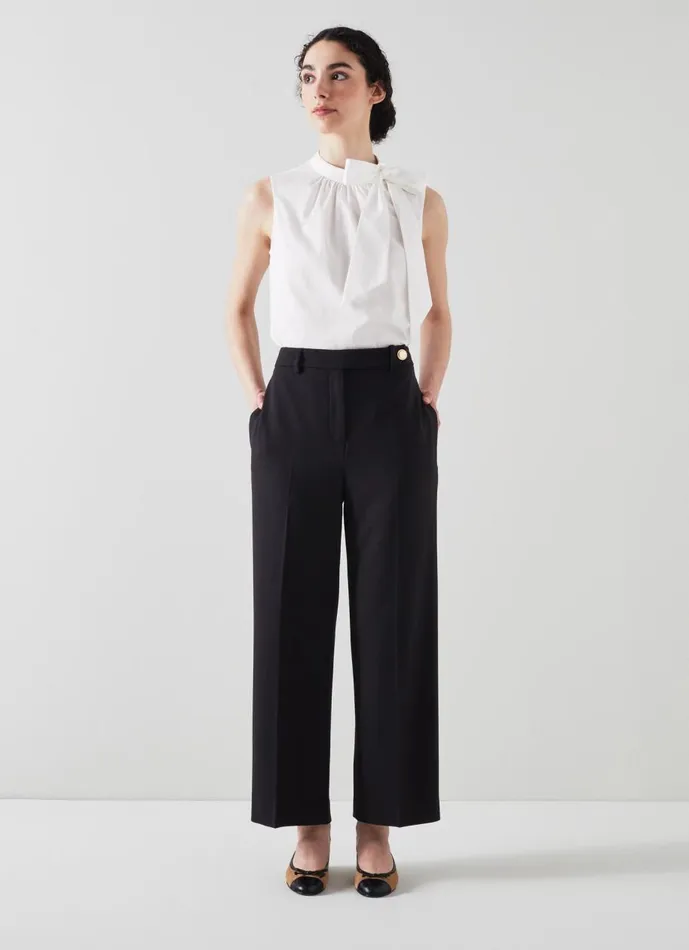 Women Trousers LKBennett Bibi Black Tailored Trousers Black