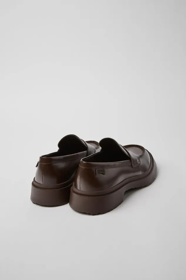 Women Walden Brown Leather Loafers Camper Formal Shoes Women Walden Brown Leather Loafers Camper Formal Shoes