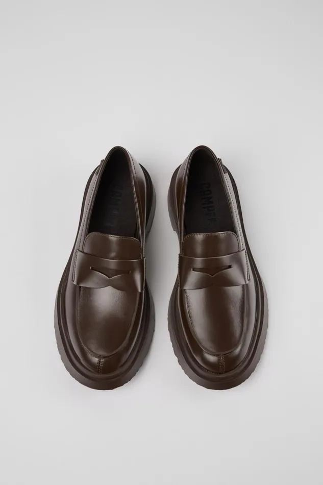 Women Walden Brown Leather Loafers Camper Formal Shoes Women Walden Brown Leather Loafers Camper Formal Shoes