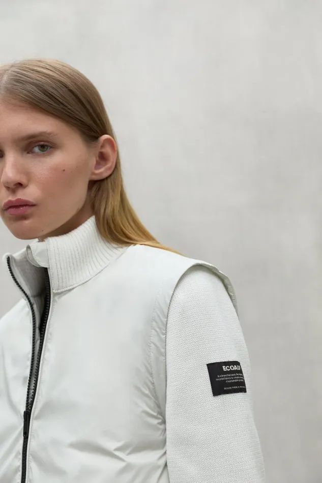 Women White Pecan Jacket Ecoalf Knitwear