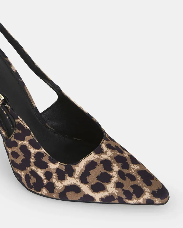 Women ZOOMING Leopard Closed Toe Heels Party NOVO Shoes